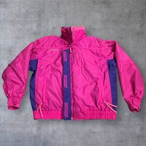 Vtg Columbia Jacket‎ Women's Large Fuchsia Bugaboo 3-In-1 Full Zip Outdoor 90s